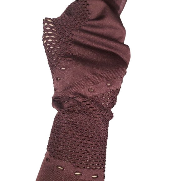 Victoria's Secret Sport Leggings Perforated Lacey Seamless Mesh Burgundy Wine - Picture 3 of 7